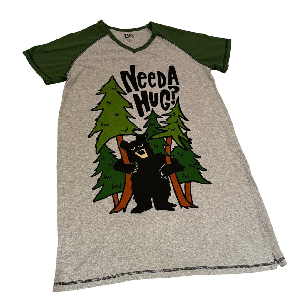 Like new! LAZY ONE Need a Hug V-Neck Night Sleep Shirt Pajamas Size S/M